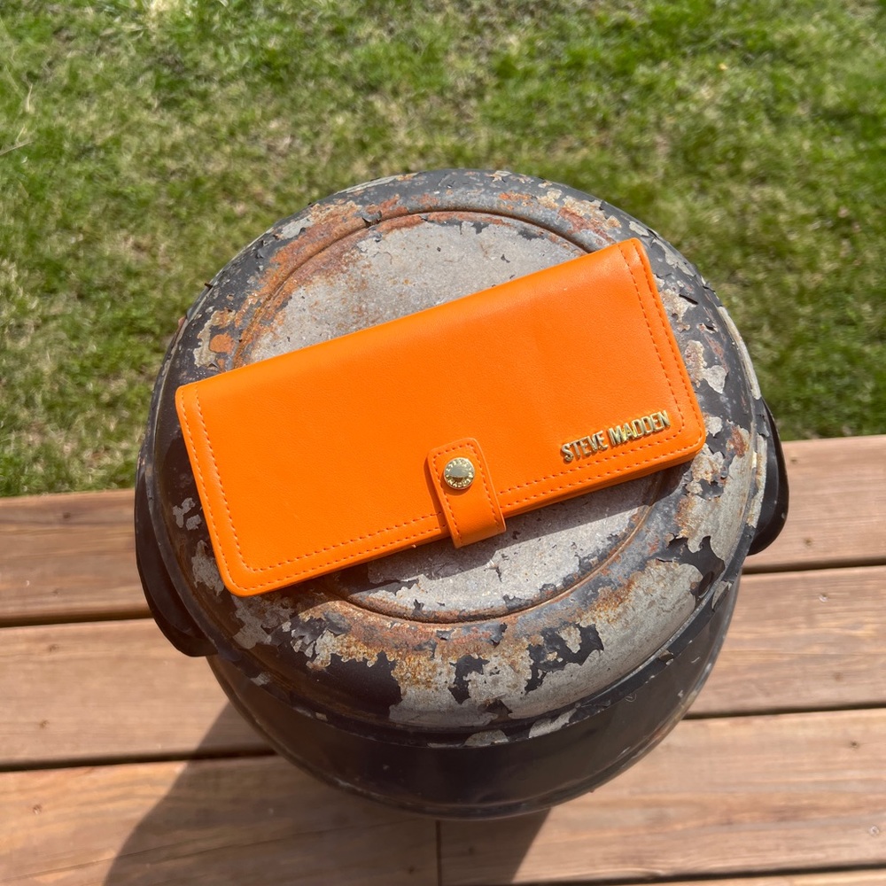 Bright orange wallet